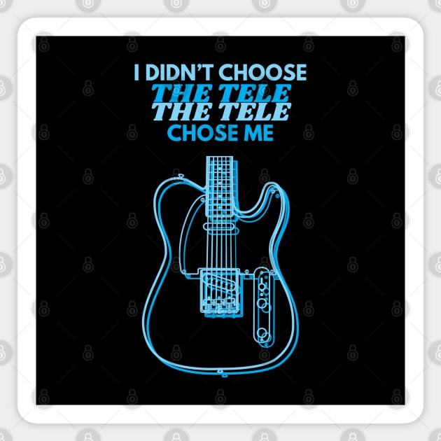 I Didn't Choose The Tele T-Style Guitar Body Outline Sticker by nightsworthy